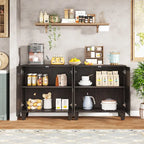 Bahut de 55 pouces, meuble de rangement en bois avec étagère réglable