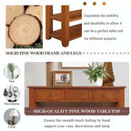 Console en bois massif de pin de 48 pouces