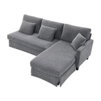 Canapé d'angle moderne en velours côtelé avec méridienne réversible – Canapé modulable