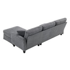 Canapé d'angle moderne en velours côtelé avec méridienne réversible – Canapé modulable