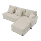 Canapé d'angle moderne en velours côtelé avec méridienne réversible – Canapé modulable