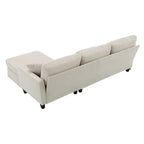 Canapé d'angle moderne en velours côtelé avec méridienne réversible – Canapé modulable