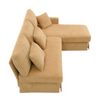 Canapé d'angle moderne en velours côtelé avec méridienne réversible – Canapé modulable
