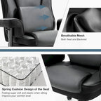 Chaise de Bureau Ergonomique Inclinable avec Accoudoirs Rembourrés Ajustables et Support Lombaire Massant