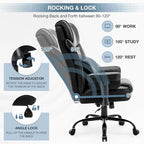 Chaise de Bureau Ergonomique Inclinable avec Accoudoirs Rembourrés Ajustables et Support Lombaire Massant