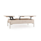 Table basse relevable en bois de manguier Rocklin Classic Home, blanche