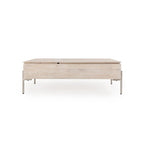 Table basse relevable en bois de manguier Rocklin Classic Home, blanche
