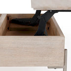 Table basse relevable en bois de manguier Rocklin Classic Home, blanche