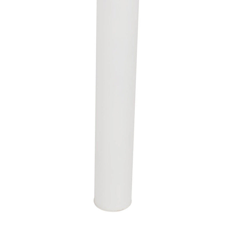 Table à manger ronde blanche brillante avec pieds tubulaires modernes - 39L x 39P x 30H