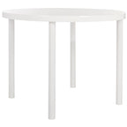Table à manger ronde blanche brillante avec pieds tubulaires modernes - 39L x 39P x 30H