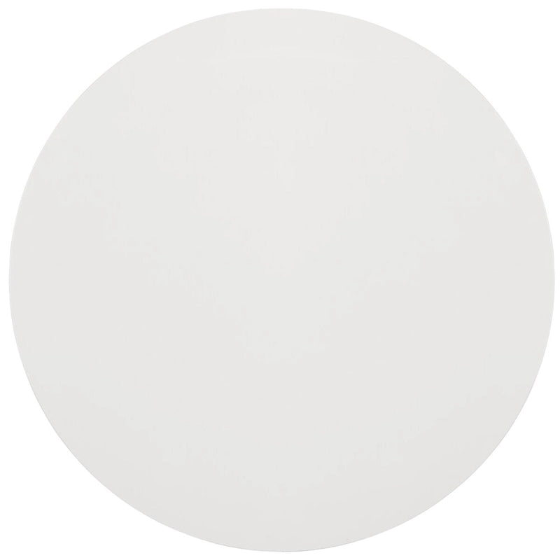 Table à manger ronde blanche brillante avec pieds tubulaires modernes - 39L x 39P x 30H